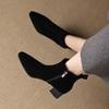 Cow Suede Nubuck Winter Round Toe Chunky Heels Fashion Boots Women Zipper Retro Elegant Women Ankle Boots