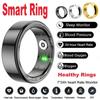 R02 Smart Ring Titanium Steel Shell Heart Rate Blood Oxygen Sleep Health Monitor Sport Fitness Tracker Ring for Android IOS