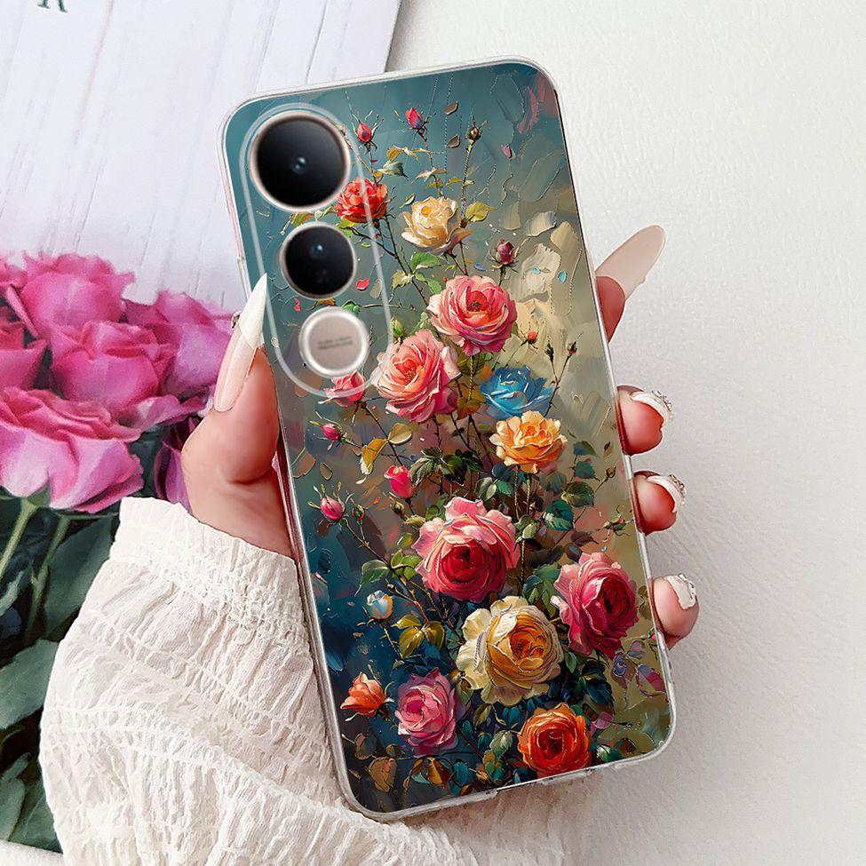 For Vivo V50 Lite 5G Case Cover Cute Cat Luxury Fashion Flowers Funny Cool Painted Back Cover For Vivo V50Lite 5G Phone Case