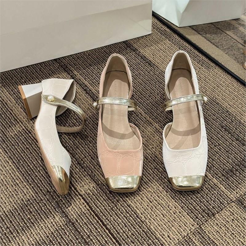 Mary Jane Shoes New Spring and Autumn with Skirt Chunky Heels Everything French Fairy Shoes Gentle Single Shoes P696