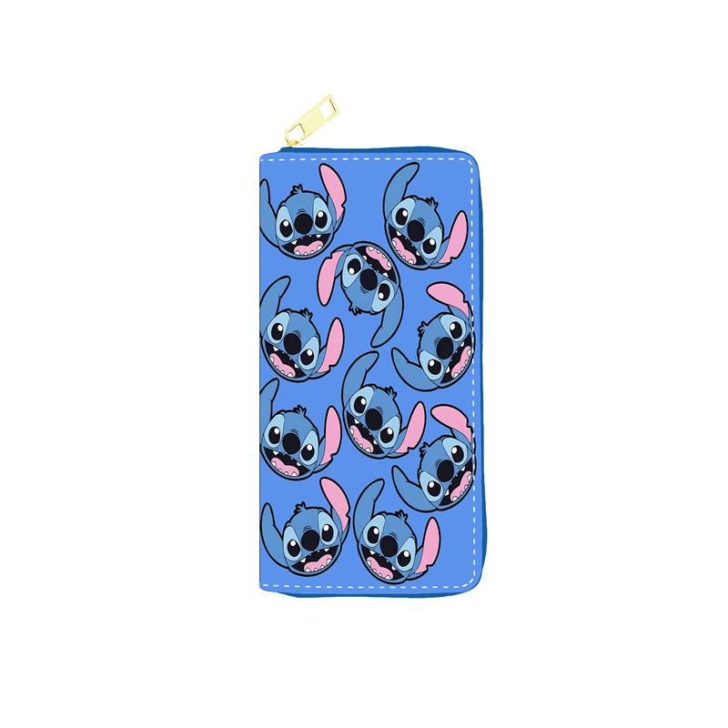 Cute Cartoon PU Leather Long Wallet for Students Single Zipper Coin Purse Makeup Bag Pink 3pcs