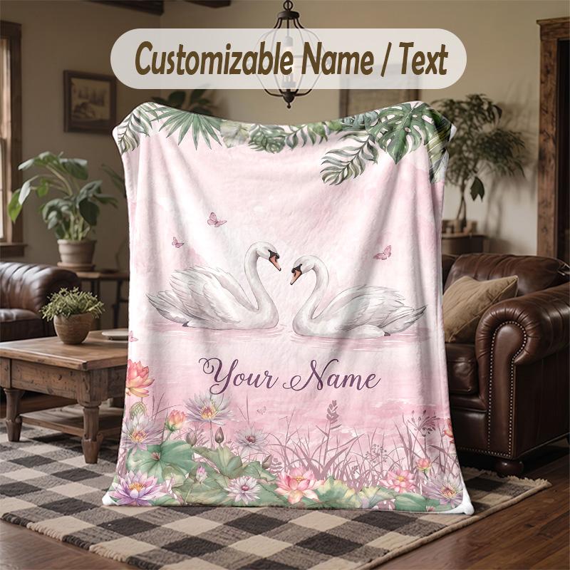 Sunshine Smiles 1 Theme Throw Blanket Custom Name Text Personalized Blanket Soft Cozy Blanket for Home Sofa Bed