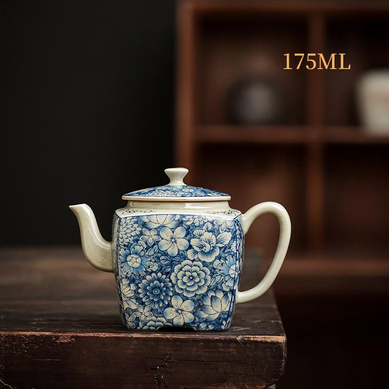 Керамический открывающийся сине-белый чайник, китайский керамический чайник для чайной церемонии, молочный улун, чай Те Гуань Инь, жасминовый чайный сервиз
