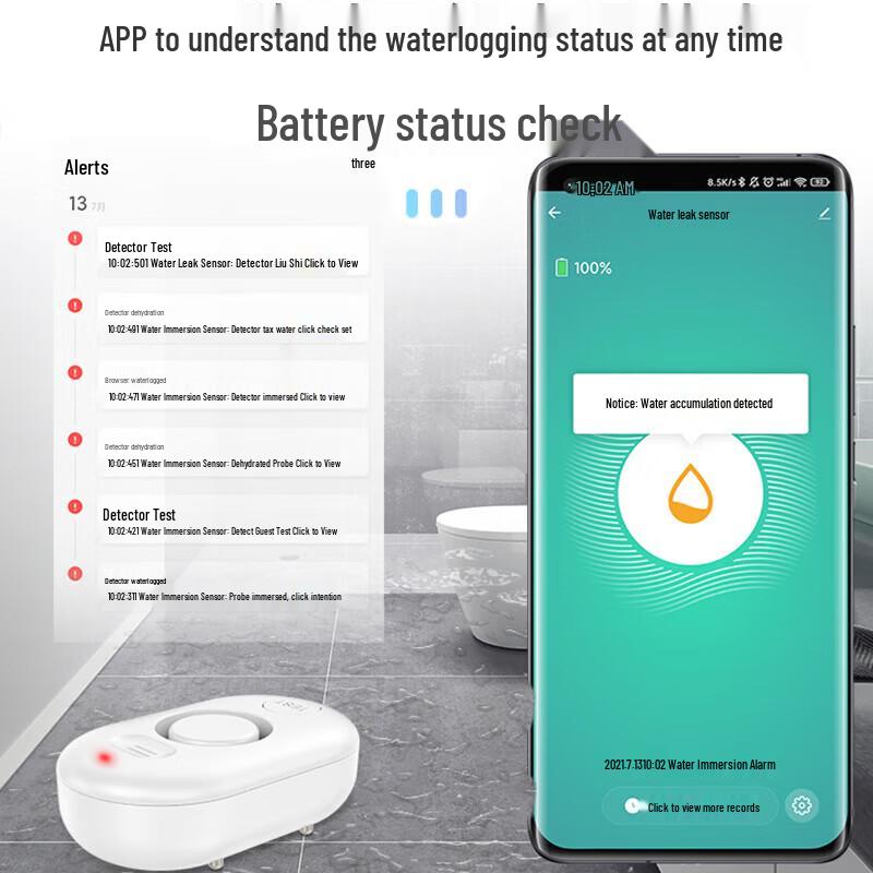 LFang WD62 Умный WiFi датчик протечки воды CN вилка (адаптер в комплекте)