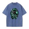 348. Washed Tee Harajuku Anime My Hero Academia Midoriya Izuku Deku All Might Tshirt Men Women Manga Washed Cotton Tshirts Male T Shirt Oversize
