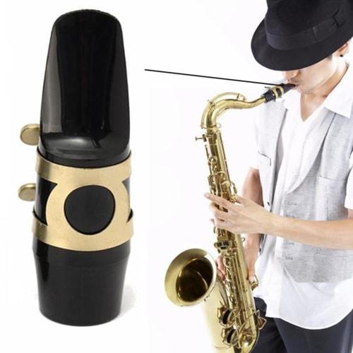 Akindou E-flat Alto Saxophone Mouthpiece with 2 Reeds and 2 Mouth Cushions (Gold Ligature) for Jazz