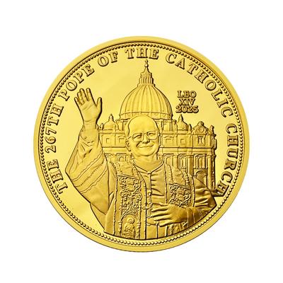 267-й Папа Римский, Папа Лев XIV, францисканские памятные монеты, монеты, креативные памятные медали, 2025