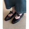 Super Soft Single Shoes Women's Flat Shallow Opening Ballet Shoes Square Toe Retro Shoes