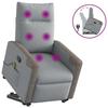 VidaXL Reclining Massage Armchair Light Grey Fabric 3324095