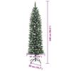 Artificial Slim Christmas Tree in Green and White 240 cm