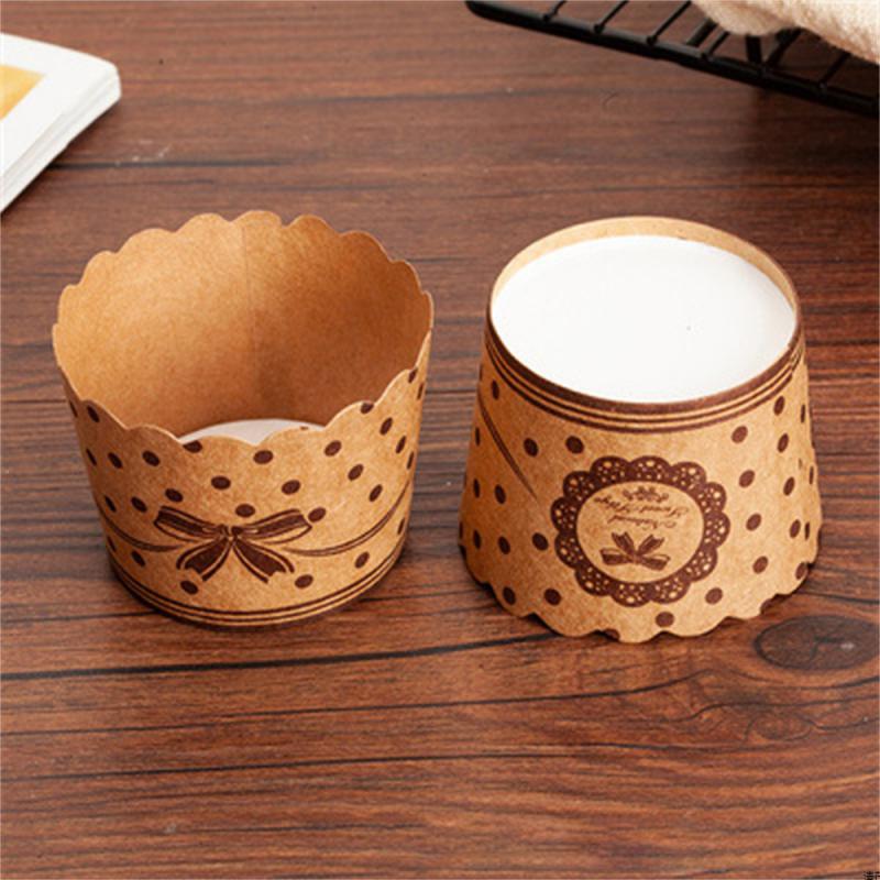 Подставка для маффинов среднего размера Бумажные стаканчики Упаковочная коробка из крафт-бумаги Термостойкие бумажные стаканчики Аксессуары для выпечки