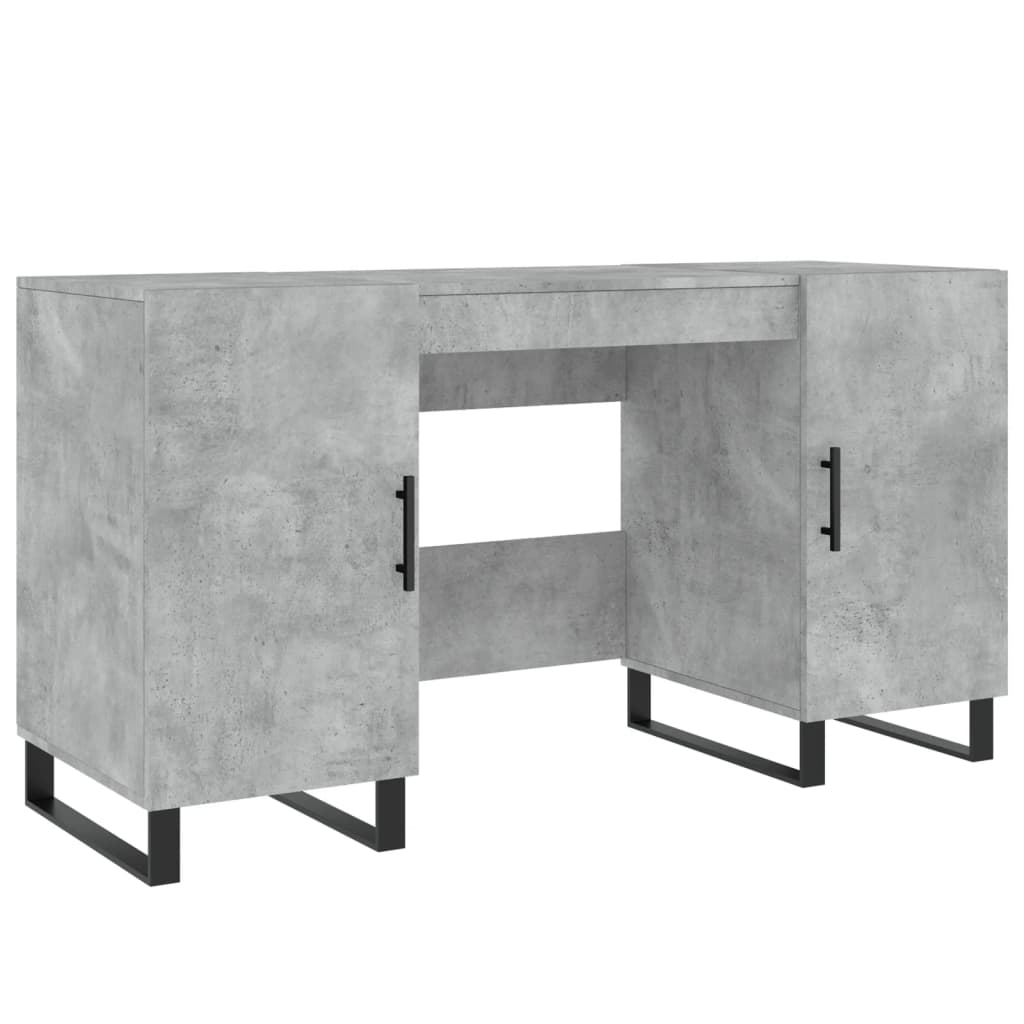 Biurko, Szarość Betonu, 140X50X75 Cm, Materiał Drewnopochodny
