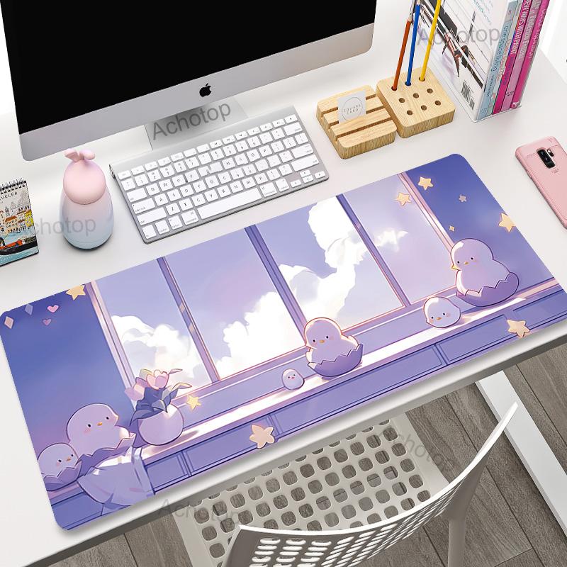 Pink Kawaii Mouse Pad XXL Purple Laptops Gaming Desk Pad Flower Mousepad Anime Office Carpet Gamer Keyboard Computer Desk Mats