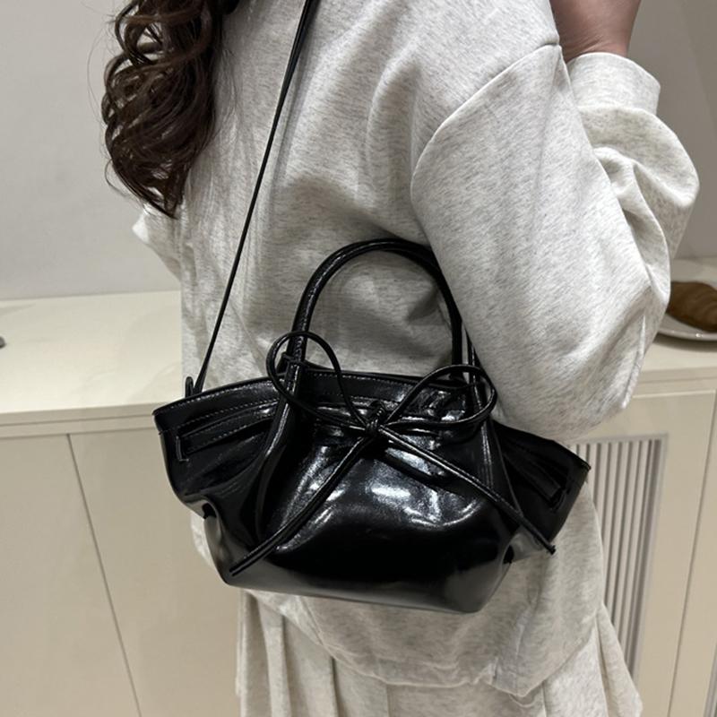 Женская летняя повседневная сумка кроссбоди конфетного цвета с бантом и регулируемым ремешком, универсальная маленькая плечевая сумка из ПУ кожи для ежедневного использования