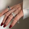 Серебряное кольцо 925 пробы, корейское, геометрический витой плетеный открытый дизайн, женская мода, индивидуальность, простой тренд, ретро, крутые украшения