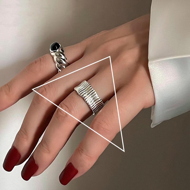 Серебряное кольцо 925 пробы, корейское, геометрический витой плетеный открытый дизайн, женская мода, индивидуальность, простой тренд, ретро, крутые украшения