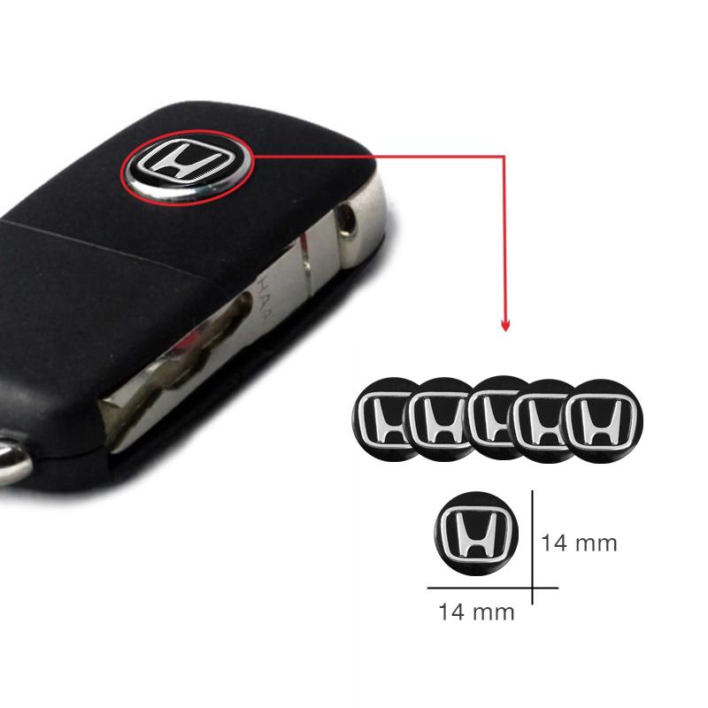 CLSGX1 10Pcs Aluminum Car Key Emblem Sticker Decoration Decals For Honda Civic Fit Jazz Accord Pilot CRV Odyssey Passport City Shuttle