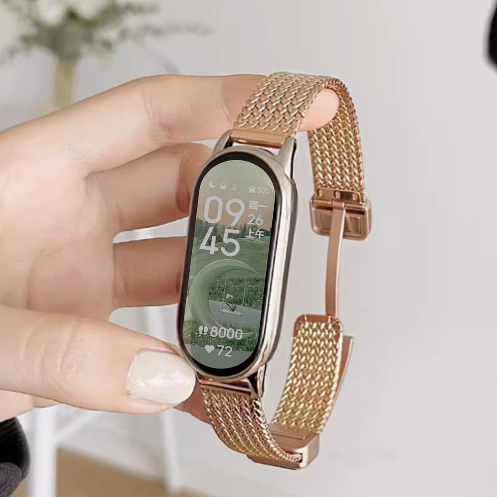 Магнитный ремешок для браслета Xiaomi Mi Band 10/ 9 /8, петля из нержавеющей стали для Mi Band 9 8/NFC, ремешки для Miband 10, аксессуары