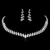 Fashion Zircon Water Drop Necklace and Earrings Set for Women Wedding Party Jewelry