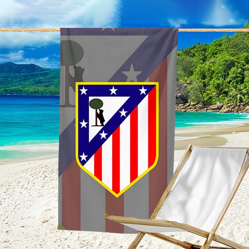 1pc Atletico Madrid Beach Towel, Beach and Seaside Swimming Pool Equipment, Fashion Pattern, Rectangular, Travel Essentials
