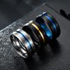 8MM мужские кольца из нержавеющей стали с синим пазом и скошенным краем, мужское обручальное кольцо, ювелирное украшение для мужчины