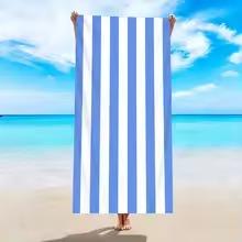 1pc Minimally Striped Beach Towel, Ultra-fine Fiber Quick Drying Absorbent Towel, Beach Swimming Vacation Beach Towel