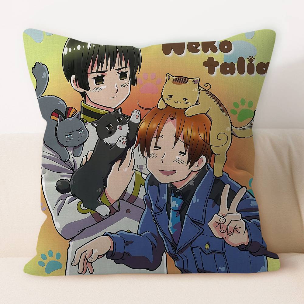 H-Hetalia Axis Powers Наволочка Квадратная Наволочка 3D Мягкая Плюшевая Наволочка Гостиная Диван Спальня Домашняя Комната Кровать