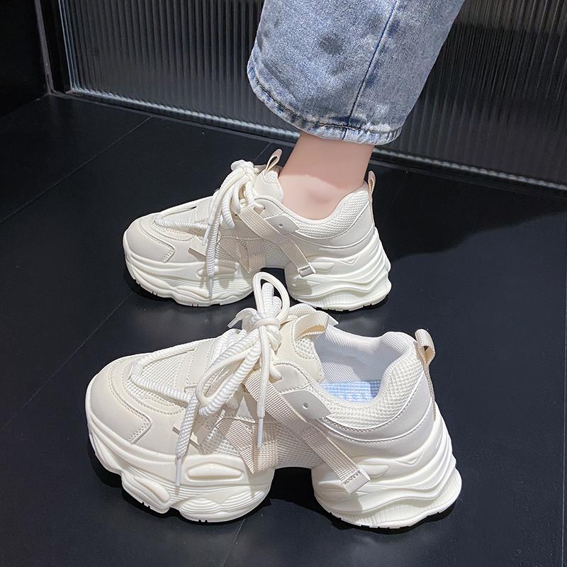 CRLAYDK модные массивные кроссовки для женщин на платформе с сеткой для папы, увеличивающие рост, на танкетке, спортивные, повседневные, для ходьбы, на шнуровке, для тенниса