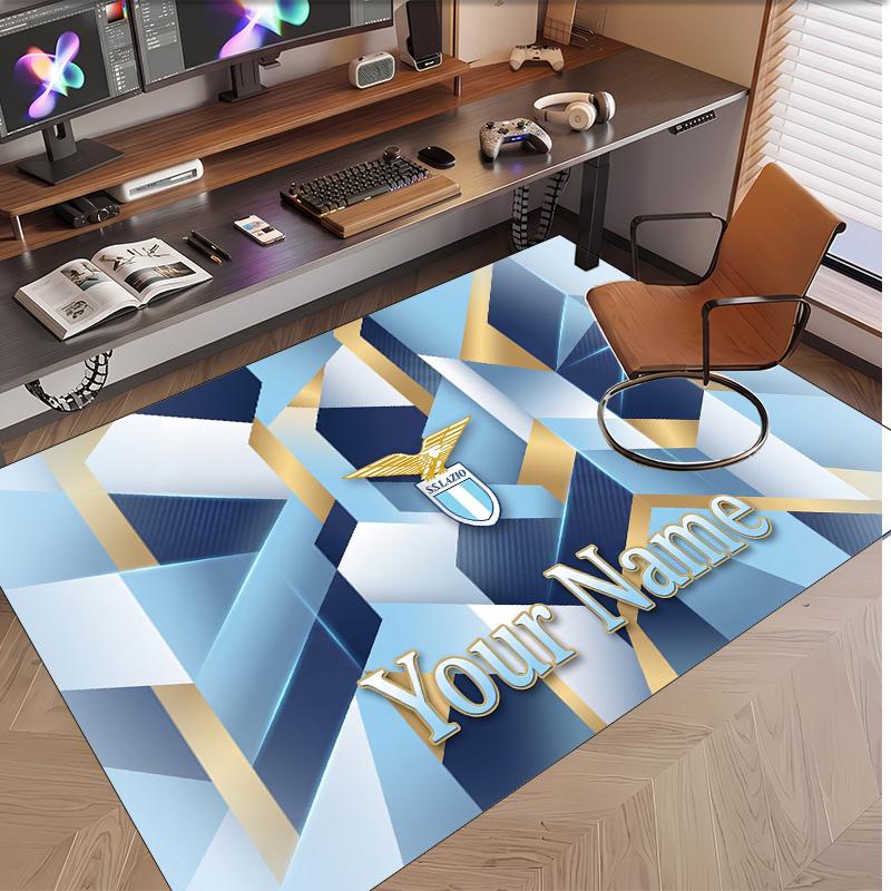 Personalized Crystal Velvet Carpet Lazio FC Pattern Non Slip Floor Rug