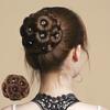 9 Flowers Faux Crystal Synthetic Bun Elastic Bridal Hair Extension Donut Chignon