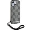 Karl Lagerfeld KLHCP15SHKDPNSK iPhone 15 / 14 / 13 6.1" black/black hardcase IML Mono KL Pattern & Cord