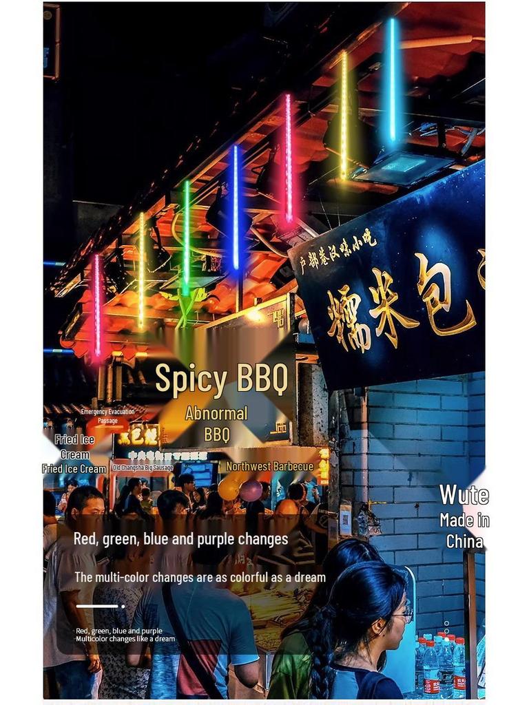 Разноцветные светодиодные солнечные гирлянды «Метеоритный дождь»: Мигающая, Переливающаяся, Водонепроницаемая Уличная Декорация