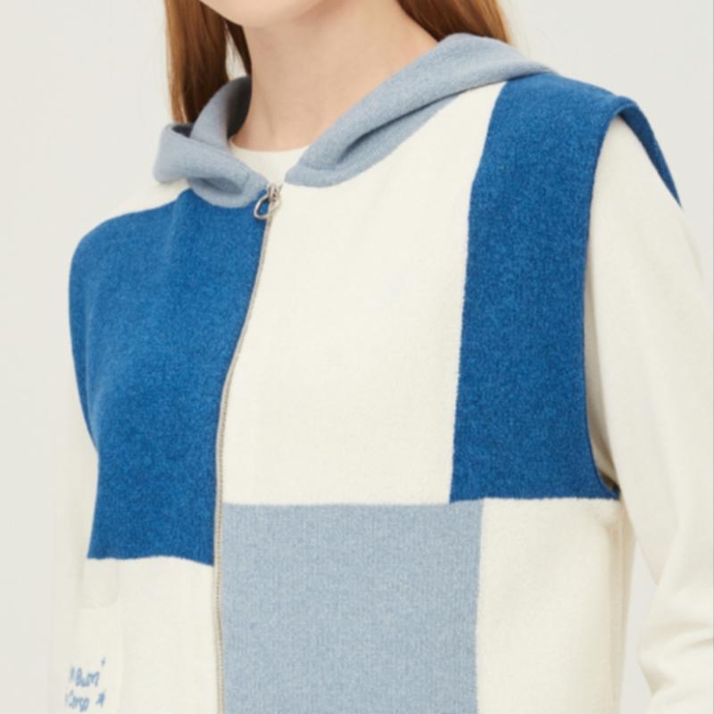 Benetton Жилет с капюшоном и застежкой-молнией в стиле колор-блок Bakva1511