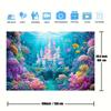1 Graham style polyester underwater world banner with sea castle and mermaid party decorations featuring marine creatures