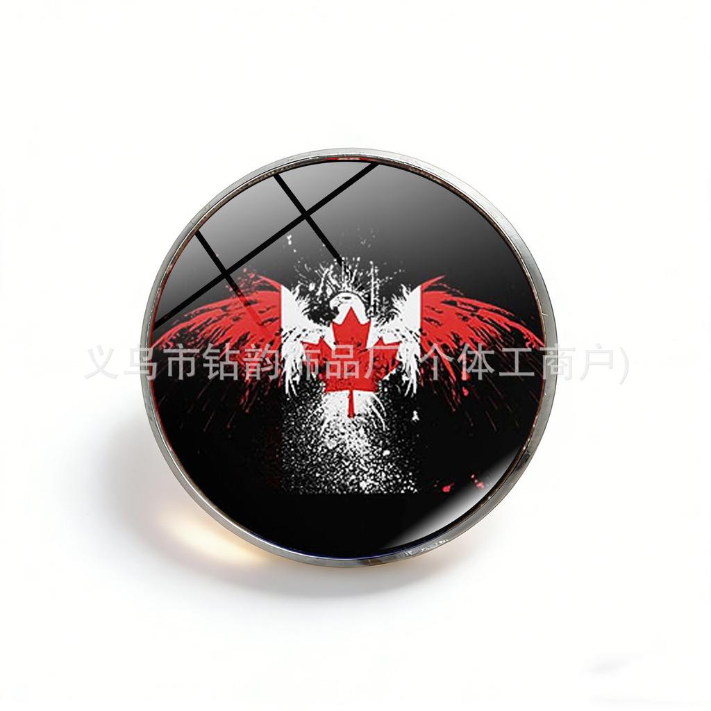 Canada Maple Leaf Flag Brooch, Vintage Butterfly Clasp Backpack Personality Pin