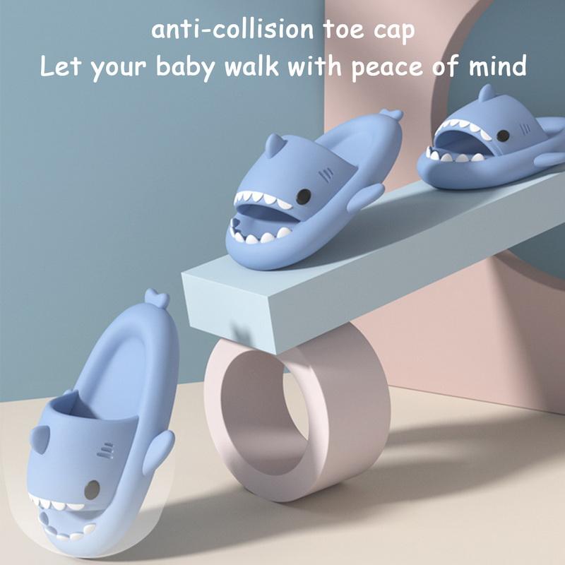 Fashion LItfun Cartoon Shark Slippers Girls And Boys House Flat Sandals Thick Sole Beach Slides Lovely Children Fashion Shark Sandals