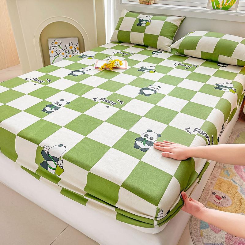 Cotton Bed Sheet on Elastic Cute Printed Mattress Cover for Kids Cartoon Pure Cotton Bed Linen (without Pillowcase)