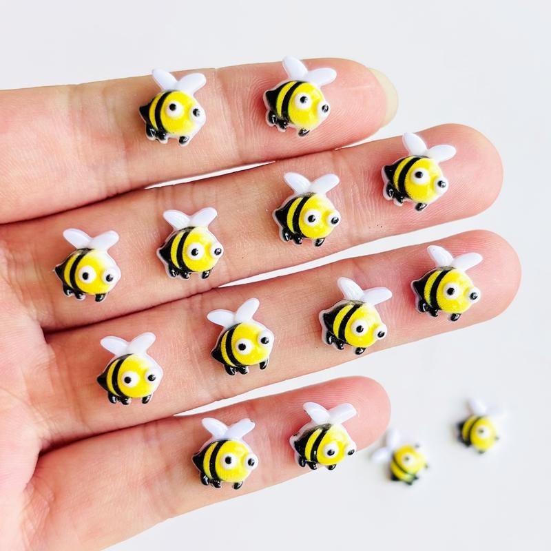 30/55Pcs New Cute Mini 3D Stereoscopic Little Bee Flatback Ornament Jewelry Making Manicure Hairwear Accessories A148