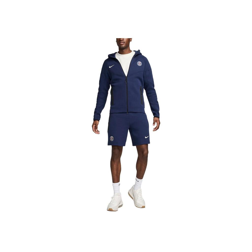 Nike Куртка с капюшоном и застежкой-молнией, длинный рукав, мужская куртка, темно-синяя, FZ7224-410