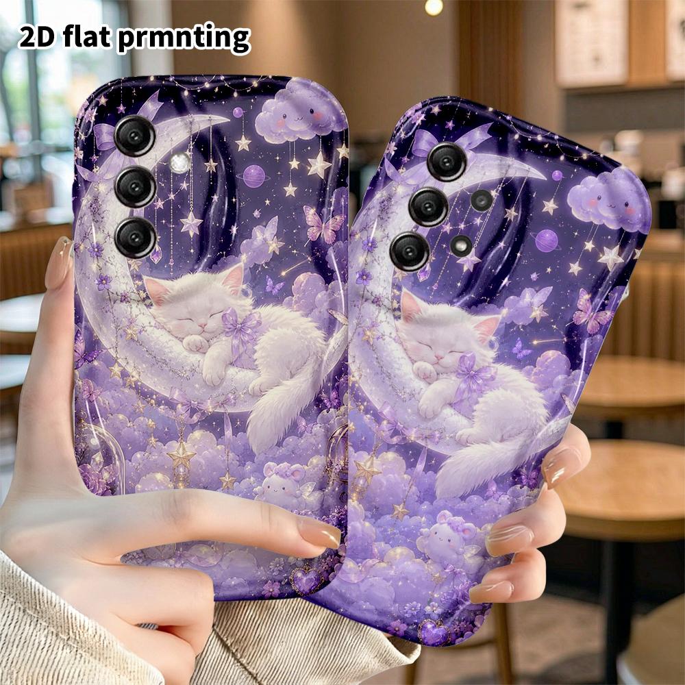 Phone Case: 2D Flat Samsung Galaxy A34 A35 M05 M06 S20 S22 S21 FE Plus 5G Protective Case, Dreamy Starry Sky, Christmas and Halloween Gifts
