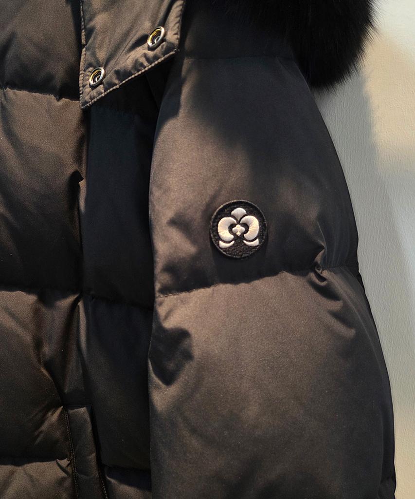 YUJEEOT Fox Fur Goose Down Jumper Black