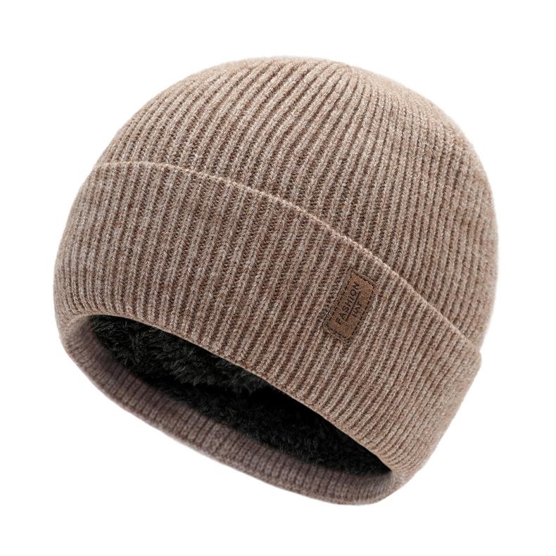Осенне-зимняя мужская и женская лыжная вязаная шапка с мягкой подкладкой, теплая утолщенная шерстяная шапка для защиты ушей, комплект вязаной шапки с надписью