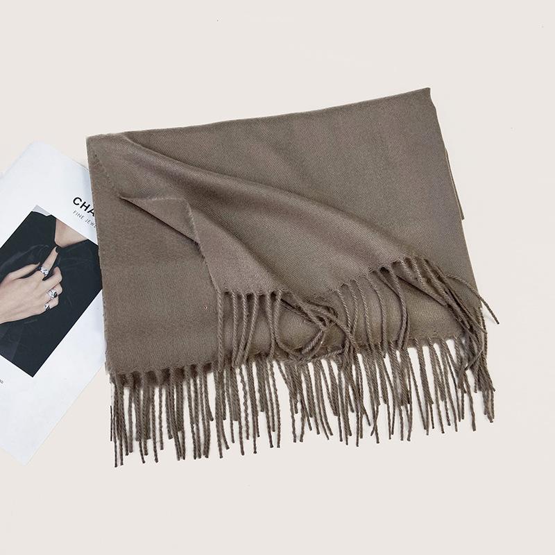 Autumn and Winter New Solid Color Scarf Imitation Cashmere Scarf Women's Warm Shawl Scarf