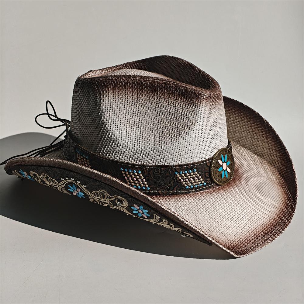 New Embroidery Accessories Straw Cowboy Hat For Women And Men – Western Sun Hat For Country Concert Rodeo And Cowgirl Outfit