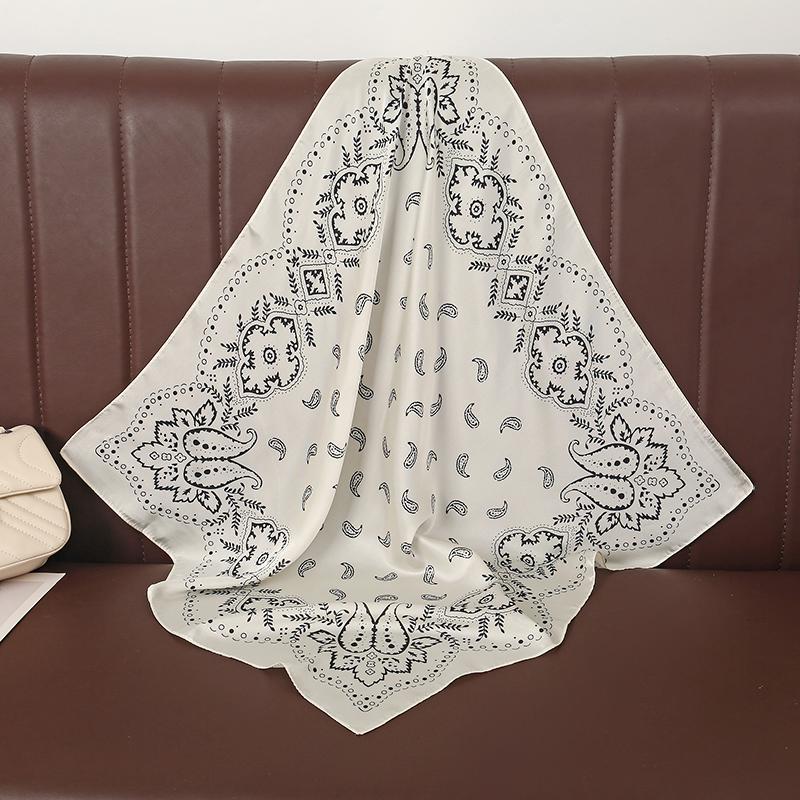 Fashion Designer Paisley Print Scarf Women 70x70cm Silk Scarves Luxury Bandana Summer Hijab Neckerchief Shawl Kerchief