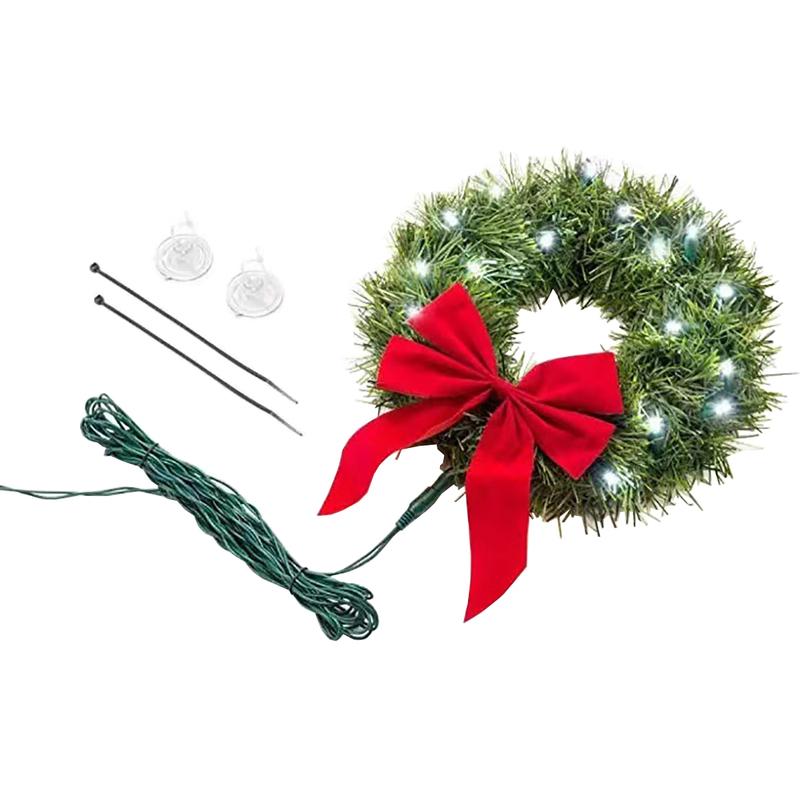 Car Wreath Accessories Christmas Decor Front Grille Car Christmas Wreath Decoration Tree Ornament