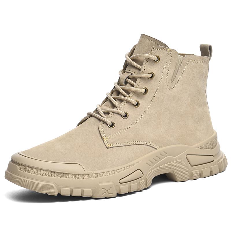 Мода 2024 Зима Горячие продажи Мужские рабочие ботинки Теплая хлопковая обувь Уличная трендовая обувь с высоким верхом Мужская обувь для хайкинга на толстой подошве
