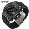 SANDA Casual Waterproof Electronic Watch LED Luminous Display Gel Strap Temperament Electronic Watch