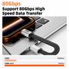Магнитный кабель USB4 80 Гбит/с Type-C, 240 Вт PD Быстрая зарядка, 16K@60 Гц, Короткий шнур для Macbook, Samsung, Док-станция SSD, Thunderbolt 4/5