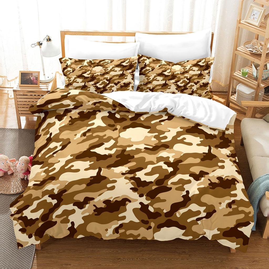 Military Camouflage Series Camouflage Color Three-Piece Quilt Cover